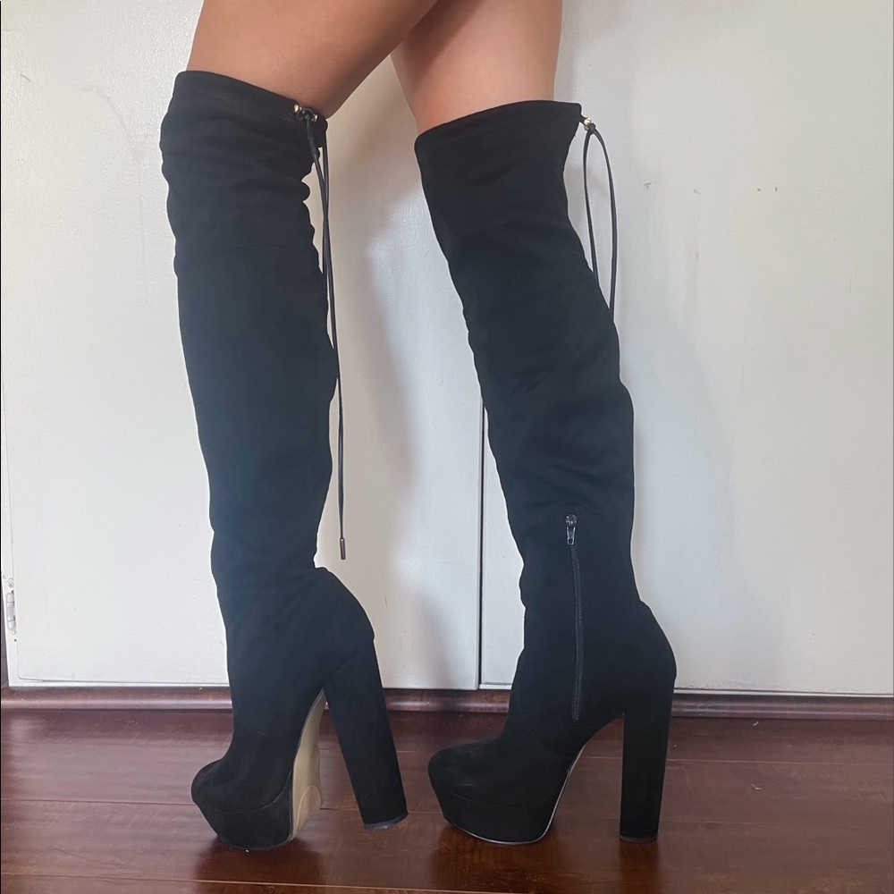 Black Sexy knee high boots